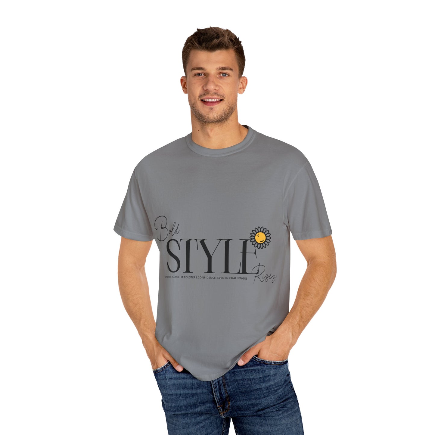 Bold Style Unisex Garment-Dyed T-shirt, Trendy Tee, Fashion Shirt, Cool Top, Unique Clothing, Casual Wear for Men and Women