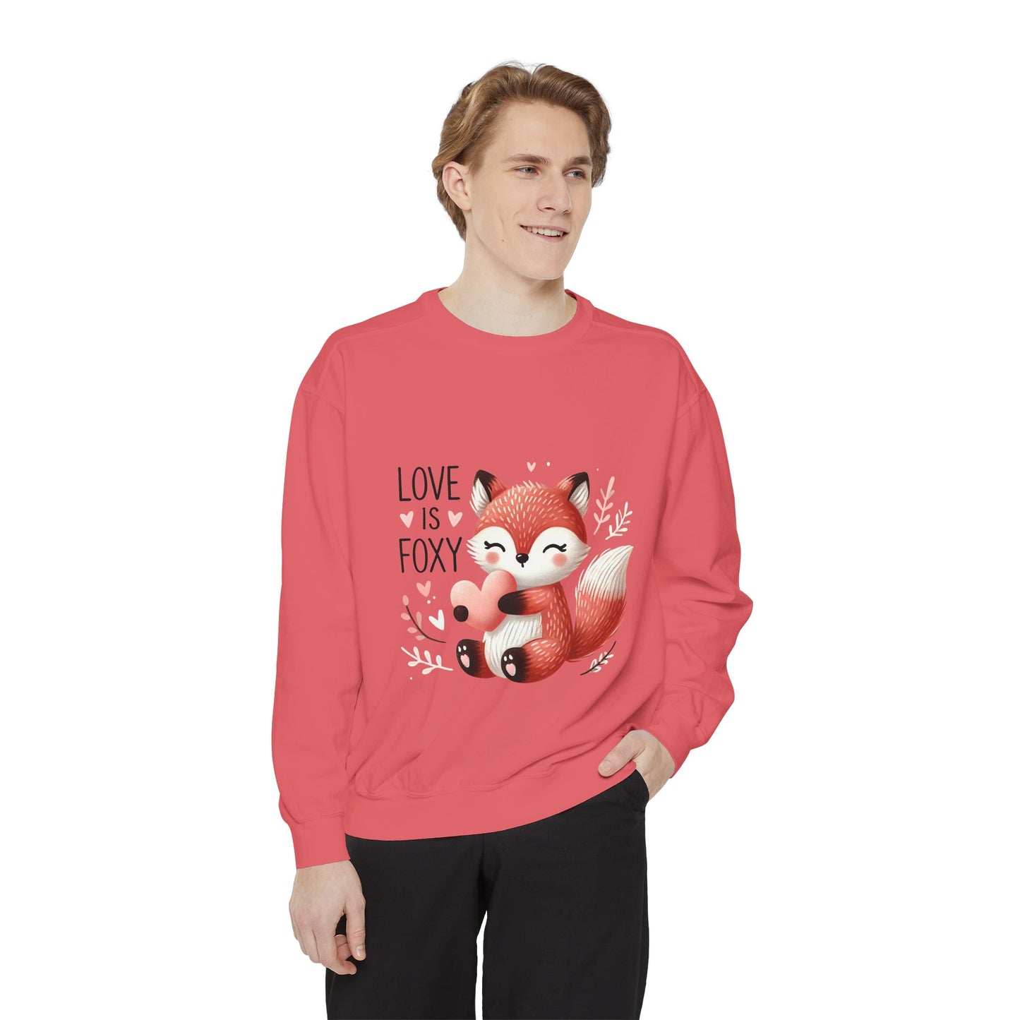 Love is Foxy Sweatshirt, Cute and Cozy Graphic Jumper, Valentines Day Gift, Trendy Unisex Pullover, Anniversary Present, Comfortable Fox