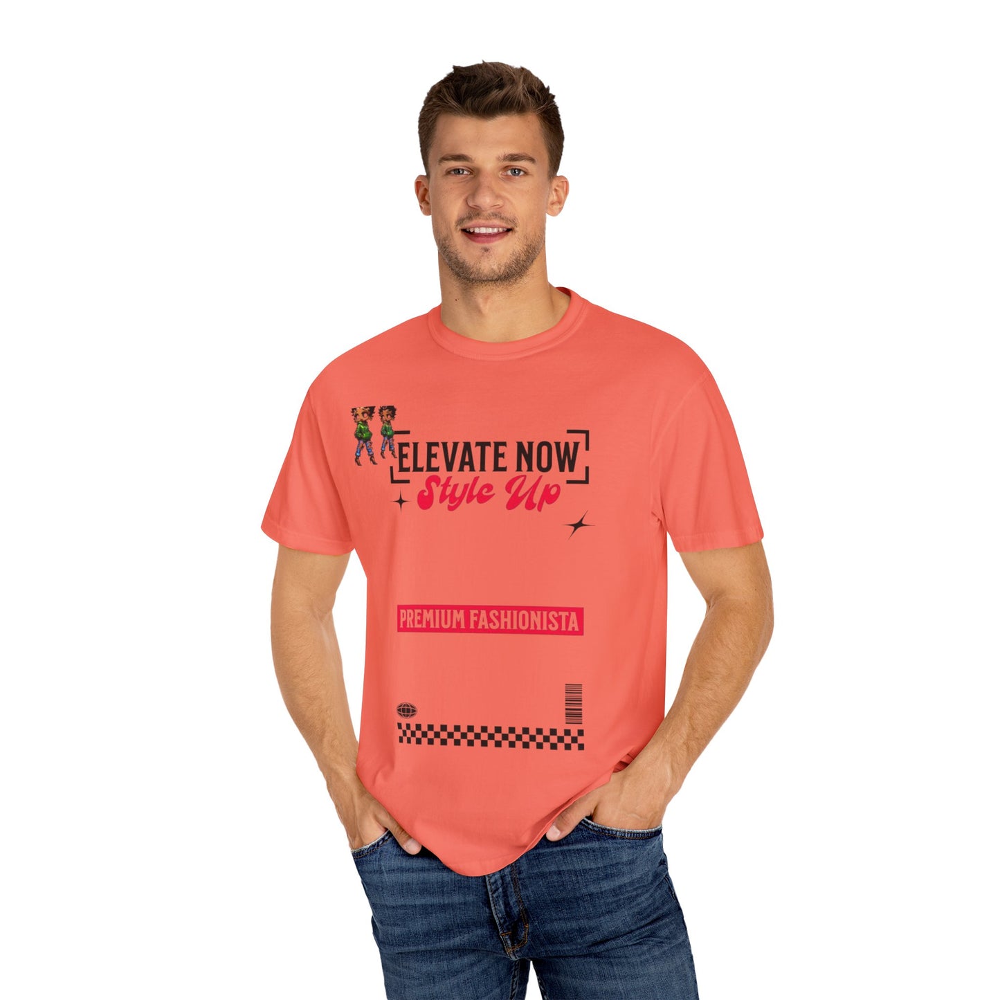 Elevate Now Style Up Unisex Garment-Dyed T-shirt, Casual Wear, Fashion Gift, Trendy Apparel, Unique Graphic Tee