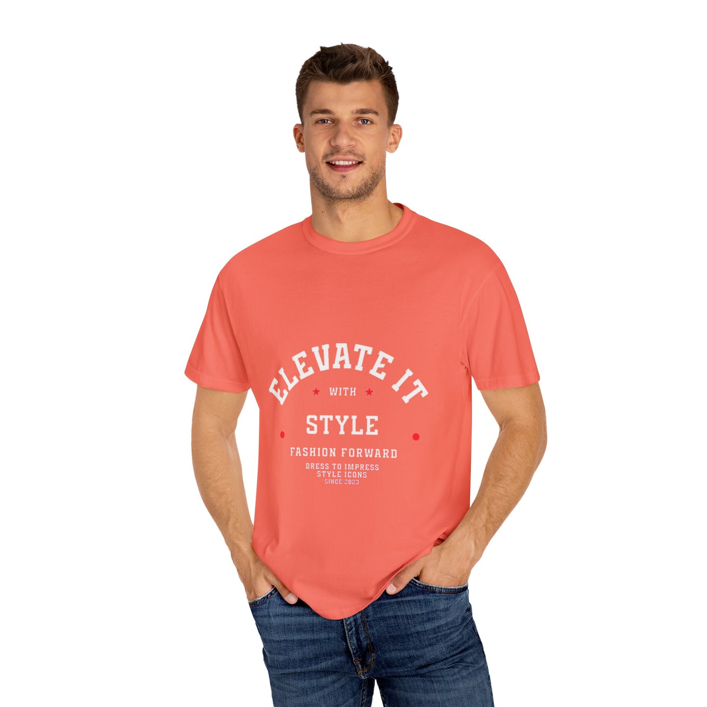 Elevate Your Style T-Shirt, Unisex Garment-Dyed Tee, Casual Fashion, Gift for Trendsetters, Streetwear Essential