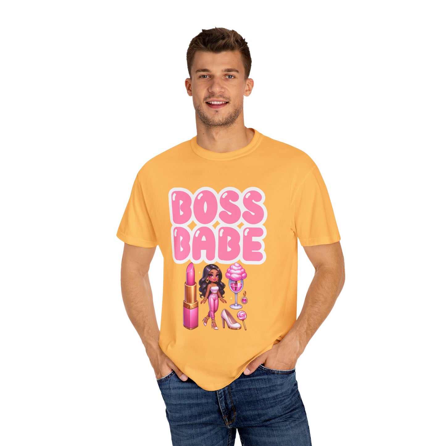 Boss Babe Unisex Garment-Dyed T-shirt, Empowering Tee, Gift for Her, Fashion Statement, Self-Love Shirt, Trendy Apparel