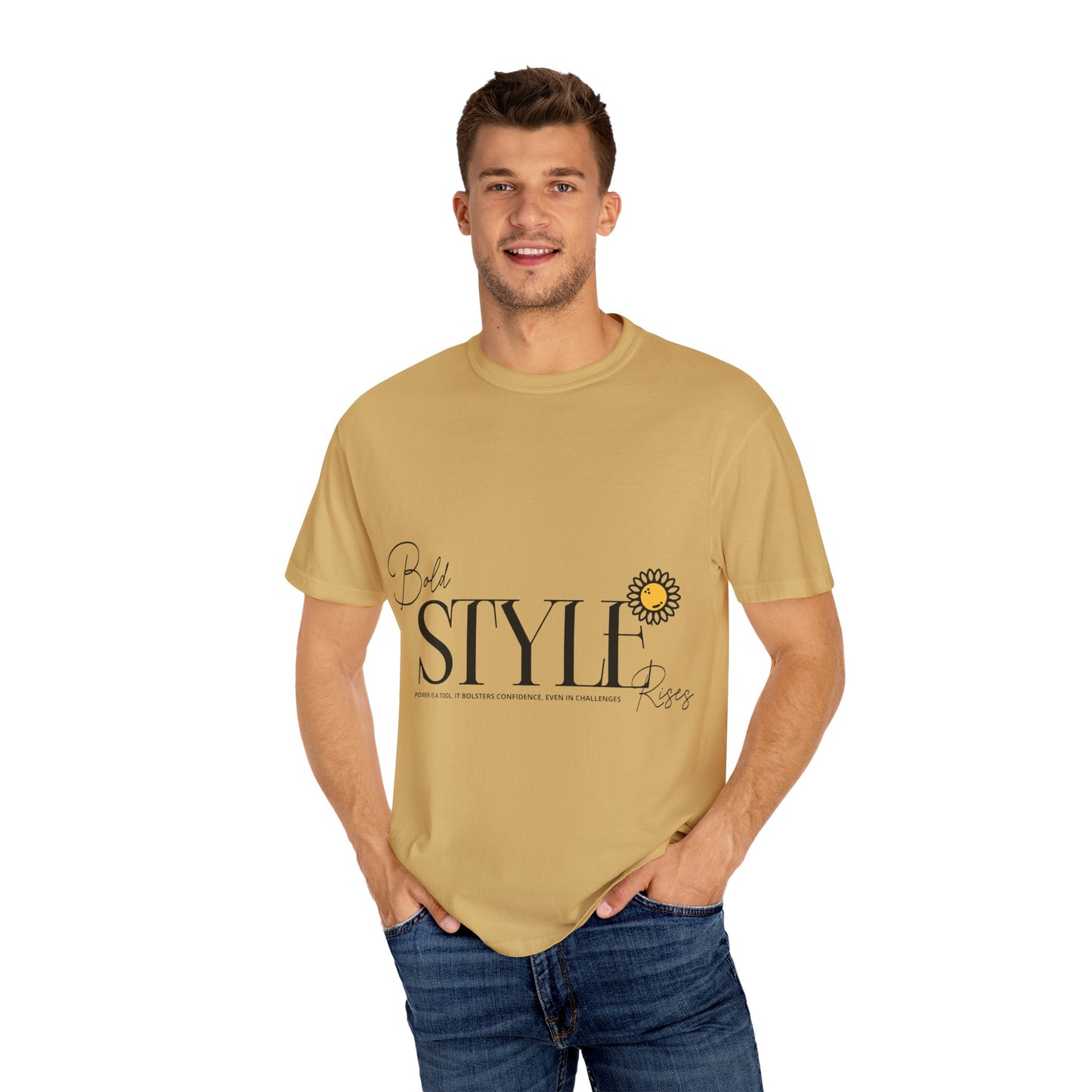 Bold Style Unisex Garment-Dyed T-shirt, Trendy Tee, Fashion Shirt, Cool Top, Unique Clothing, Casual Wear for Men and Women